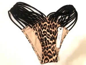Victoria's Secret Strappy Swim bikini Brazilian Bottom Leopard Print NWT - Picture 1 of 3