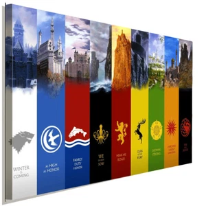 Game of Thrones GOT Häuser Leinwandbild AK ART Kunstdruck Wandbild Wanddeko XXL - Bild 1 von 5