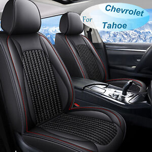 For Chevrolet Tahoe 2011-2024 Car Seat Covers Front Row Cushion Pad PU Leather
