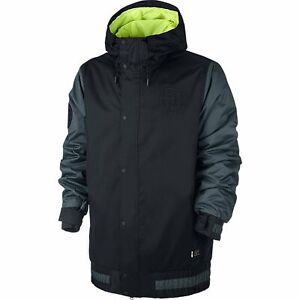 Nike SB Hazed Mens Snowboard Ski Jacket Winter Snow Coat Black Grey 10K