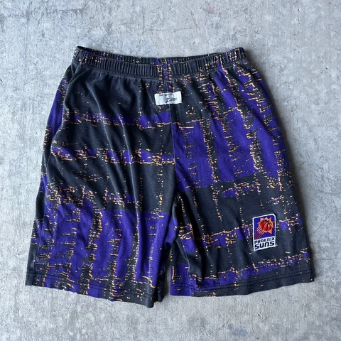 Vintage 90s Phoenix Suns NBA Bob Lanier Zubaz Sweat Shorts Barkley Retro Small Cover