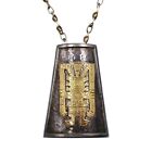 Old Mexico 18k Yellow Gold and Sterling Silver Aztec Warrior Pendant w/ Chain
