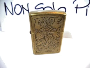 zippo lighter  201 menomini antique brass    nuovo  age 1996 new - Picture 1 of 9