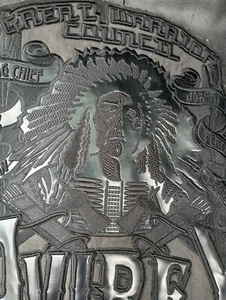 Vtg AVIREX Black Leather Indian Warrior Motorcycle Jacket Size 4XL Classic 75  - Picture 1 of 13