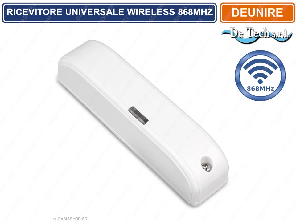 DETECH RICEVITORE BIDIREZIONALE UNIVERSALE WIRELESS 868 MHZ 16 DISPOSITIVI ASSOCIABILI