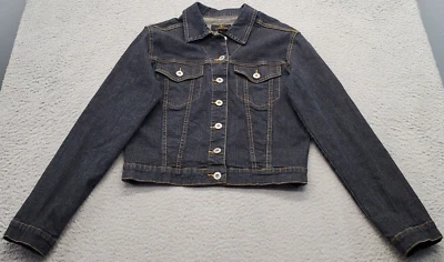 Buffalo джинсы водитель грузовика куртка женщин M черный джинсовой ткани укороченный Jersy берег кнопка спереди - Изображение 1 из 4