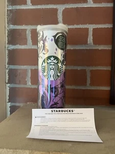 Starbucks Tumbler Halloween 2021 Black Cat Purple Plastic Glow in the Dark 16 oz - Picture 1 of 12