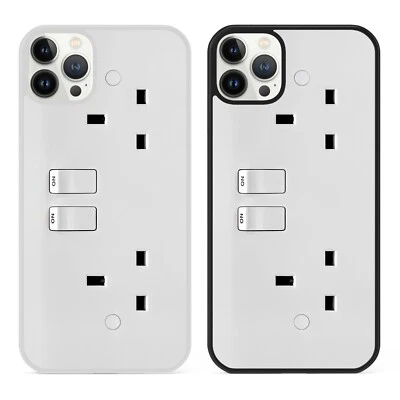 Double Socket Phone Case Cover for iPhone Novelty Sparky Funny Electrician Gift - Image 1 of 4