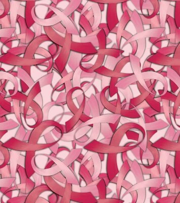 DAVID TEXTILES Breast Cancer Awareness Ribbons on Ribbons Pink Cotton Fabric by the Yard