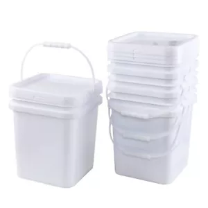 Cand 5 Gal Heavy Duty Plastic Bucket Containers W/ Sealed Lid Food Grade 4-Packs - Picture 1 of 12