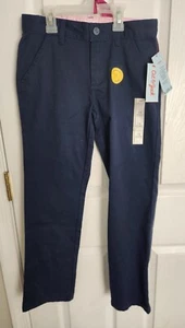 NWT Girls Cat & Jack Uniform Pants Blue Size 12 Straight Adjustable Waist - Picture 1 of 8