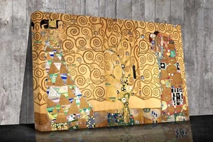 Gustav Klimt tree of life wall art, mounted canvas print ready to hang - Picture 1 of 6
