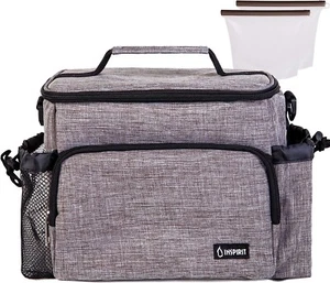 Insulated Lunch Bag with 2x1000 mL Silicone Baggies - Picture 1 of 8