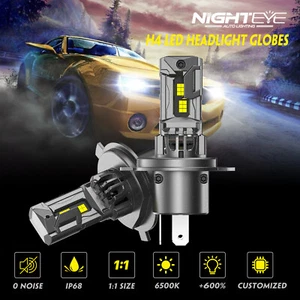 NIGHTEYE 2x H4 LED Headlight Kit Light Bulb 70W 30000LM 6500K White Replace Lamp - Picture 1 of 17