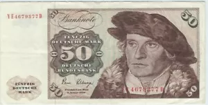 GERMANY/ R.288b 50 DM 1980 YE/D Ersatznote XF! - Bild 1 von 2