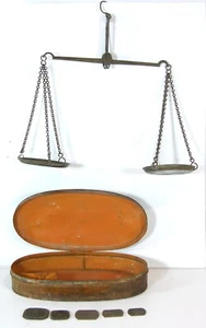ca1850 CALIFORNIA GOLD RUSH ERA CASED POCKET GOLD MINERS IMPROVED GOLD SCALE - Picture 1 of 5