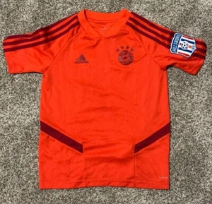 Boys adidas FC Bayern Munchen Shirt Orange Hillsboro Athletic Soccer Sz Small - Picture 1 of 8