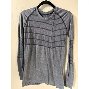 Oiselle Birds of a Feather Long Sleeve Running Top Athletic Pullover Blue Sz M - Picture 1 of 7