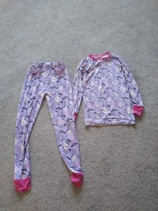Birdie Bean CARRIE 2 PIECE GLOW IN THE DARK Bamboo PAJAMAS SIZE 7/8Y GOOD - Picture 1 of 3
