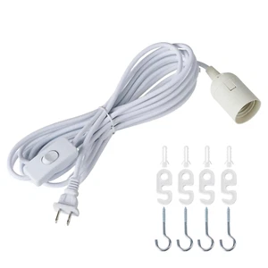 20ft Pendant Light Cord, with E26 Socket Pendant Light Kit, Hanging Light Cord, - Picture 1 of 7