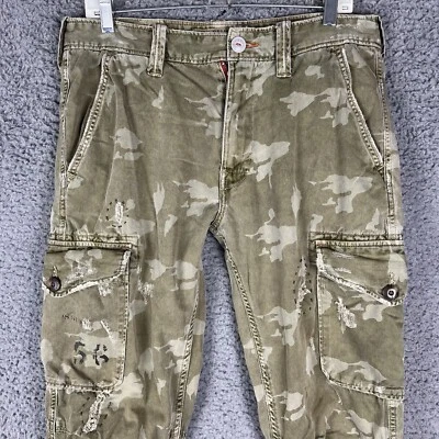 VTG True Religion Jeans Mens Sz 31 Camo Platoon Cargo Pant 2000s Green RARE - Image 1 of 4