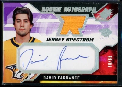 2021-22 SPx Rookie Jersey Autographs Spectrum #DF David Farrance 60/65 - Image 1 of 2