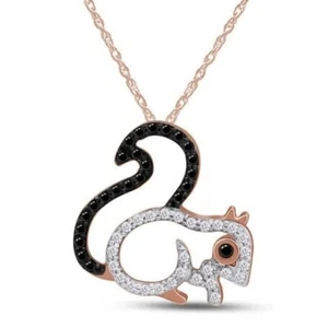 0.50 Ct Round Cut Simulated Diamond Squirrel Cute Pendant 14K Rose Gold Plated - Picture 1 of 4