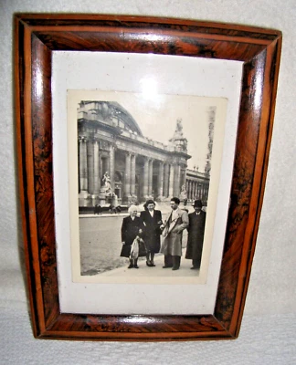 Cadre ancien en bois +photo Paris 1948+verre 11,3 X 16 Feuil. 9 X 13,5 cm - Photo 1/4