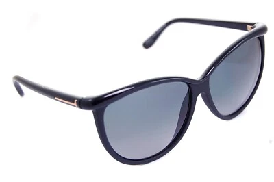 TOM FORD JOSEPHINE TF296 01B Womens Large Butterfly Oval Sunglasses BLACK GREY - Image 1 of 4