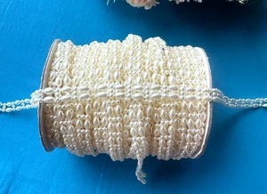 1/4" Half Round Flatback Imitation Pearl Beads Chain Sewing Trim ivory 4 yards - Picture 1 of 2