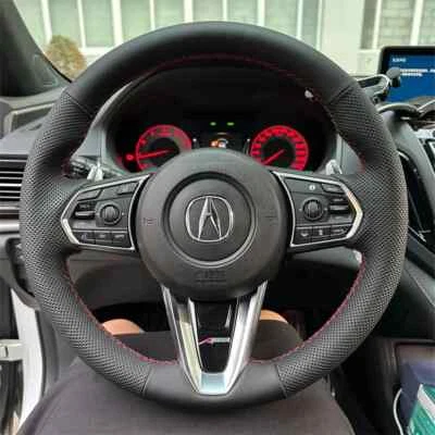 Ручной сшитый черный кожаный чехол на руль для Acura RDX CDX MDX TLX-L ZDX - Изображение 1 из 4