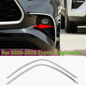 Luz antiniebla delantera de acero inoxidable tira de párpados para Toyota Highlander 2020-2022 - Imagen 1 de 3