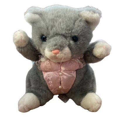 Vintage Fredericks of Hollywood Star Shine, Kitty Plush, Grey Cat, Pink Lingerie Foto 1 de 4