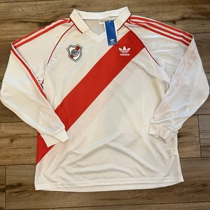 NWT Adidas CARP River Plate 1994 Retro Home White Long Sleeve Jersey Men's XL #9 - Picture 1 of 8