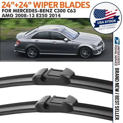 24"+24" For Mercedes-Benz C250 C300 C350 C63 AMG All season Wiper blade Durable - Изображение 1 из 4