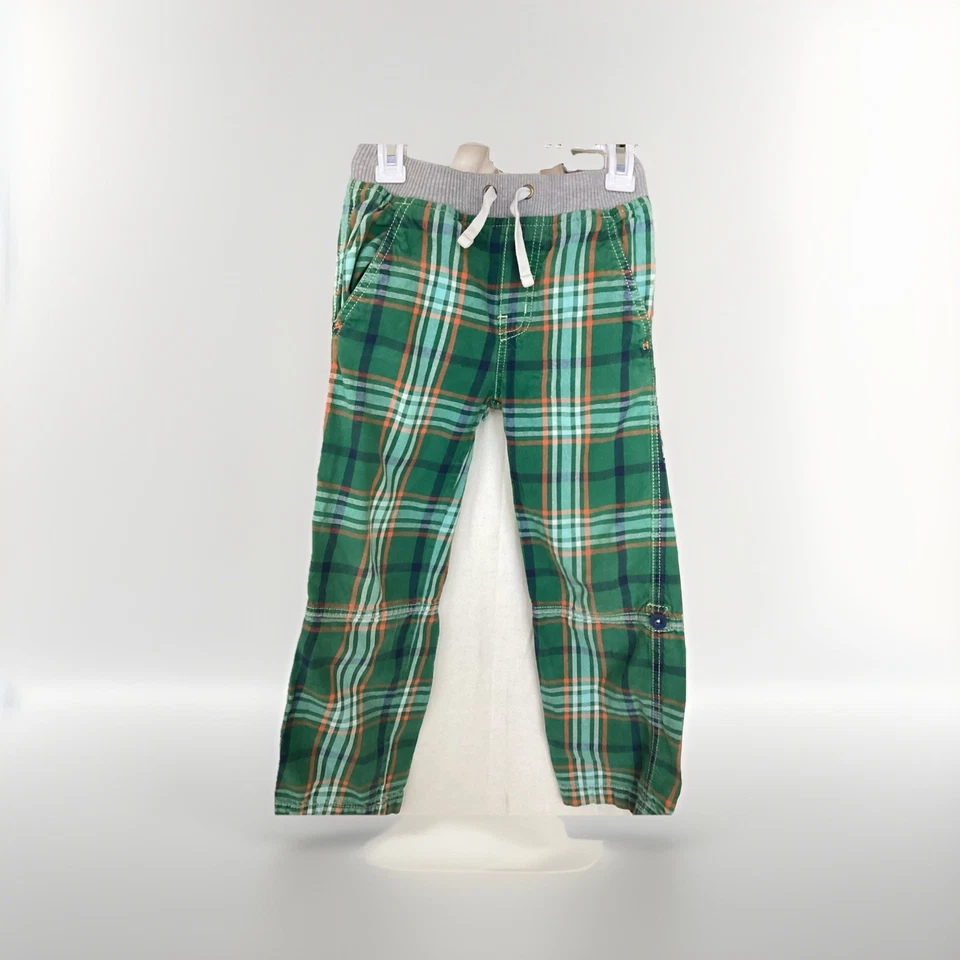 Pantalones de surf enrollables MINI BODEN 7 niños verde a cuadros tartán cintura elástica Foto 1 de 3