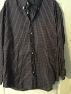 Mens Nautica Button Down Dress Shirt Size 18 34/35 Blue Plaid Pattern - Image 1 of 4