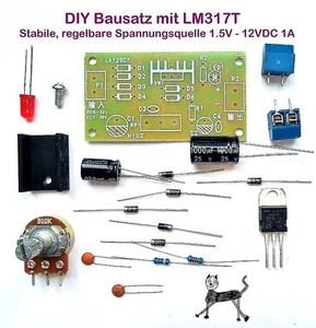 Bausatz Spannungsregler-Modul mit LM317T / 18V AC/DC-Eingang regelbar bis 12V 1A - Bild 1 von 3