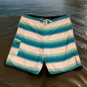 O'Neil Board Short blau gestreift Bade-/Surfhose Badeanzug Herren 40 sanft gebraucht - Bild 1 von 5