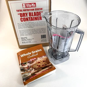 Nuevo contenedor de cuchillas secas Vitamix 64 OZ Vita-Mix VM0135 y libro de cocina - Imagen 1 de 10