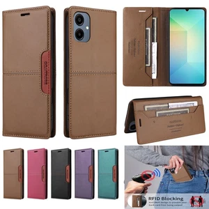 For Samsung A16 A26 A56 A36 RFID Blocking Leather Wallet Case Flip Stand Cover - Picture 1 of 16