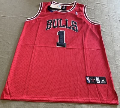 Camiseta Adidas Derrick Rose #1 Chicago Bulls de colección nueva con etiquetas talla 54 2X TODOS LOS NÚMEROS COSIDOS Foto 1 de 4