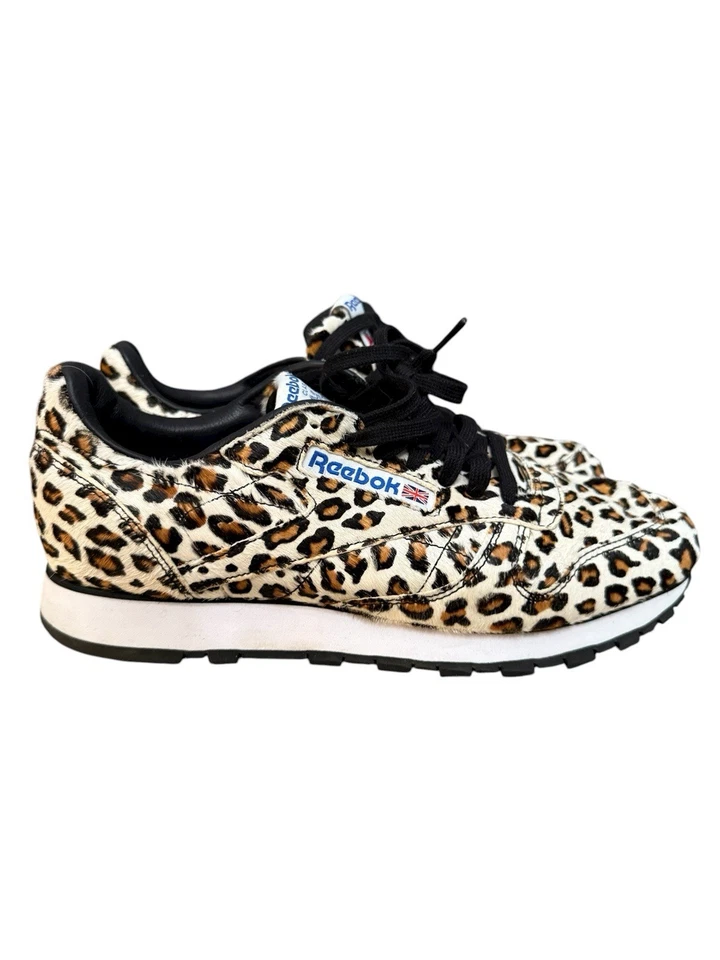 Reebok Classic Leather Head Porter Leopard sneakers w/ faux-fur upper. Size 9 - Image 1 of 4