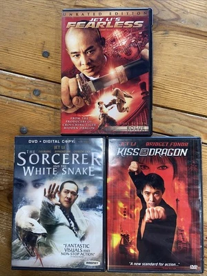 Martial Arts Kung Fu, Ninja DVD 3 LOT Jet Li White Snake, Protector, Dragon Foto 1 de 2