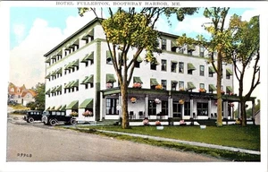 Cartolina Boothbay Harbor, ME Maine HOTEL FULLERTON ca1920's That Red Dragon Shop - Foto 1 di 2