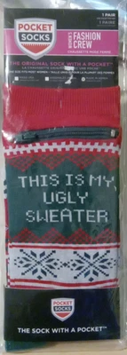 Calcetines de Bolsillo Para Mujer Medianos Moda Calcetines Crew This Is My Ugly Suéter Calcetines NUEVO Foto 1 de 4