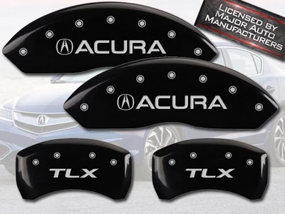 Cubiertas de pinza de disco de freno MGP 2015-2020 "Acura TLX" delanteras + traseras negras grabadas Foto 1 de 4