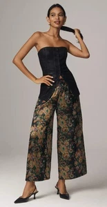 Anthropologie Somerset Pull-On Cropped Pants Jacquard Edition Size Large NWT - Picture 1 of 4