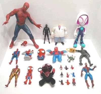 SPIDER-MAN Action Figure Lot MARVEL Toys & Collectibles Mixed Set 24 Total - Image 1 of 4