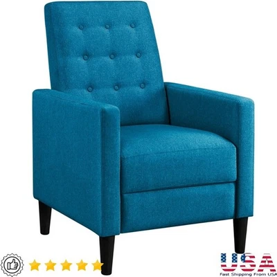 Silla reclinable de tela acolchada con soporte de resorte de bolsillo espacios pequeños nueva Foto 1 de 4